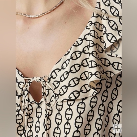 J.Crew The Goldie Top Ruffle Neckline in Black Satin NWT SZ L - Picture 9 of 10